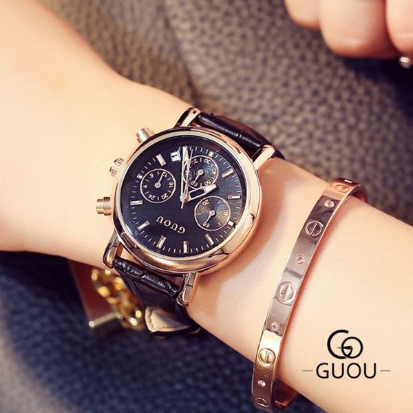 guou fashion women's watches for women luxury ladies watch bracelet watch women leather calendar clock saat, Slivery;brown
guou fashion women's watches for women luxury ladies watch bracelet watch women leather calendar clock saat, Slivery;brown