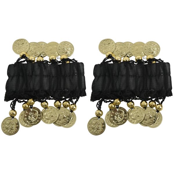 1 pair bellydance wrist cuff bracelets with 18 golden coins, Golden;silver
1 pair bellydance wrist cuff bracelets with 18 golden coins, Golden;silver