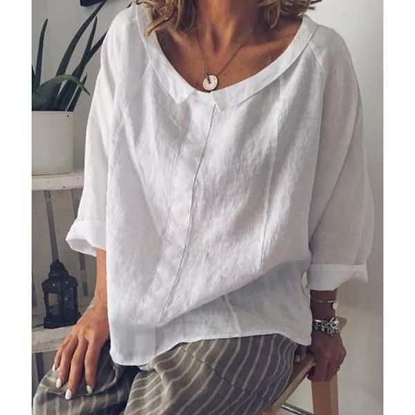 women's blouses & shirts women 2021 summer casual full-quarter sleeve solid lapel linen blouse female plus size s-5xl, White
women's blouses & shirts women 2021 summer casual full-quarter sleeve solid lapel linen blouse female plus size s-5xl, White