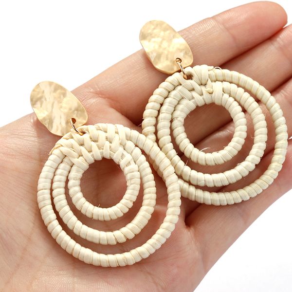 aensoa bohemia handmade layered round drop earrings for women rattan straw weave rattan knit vine three circles earring jewelry, Silver
aensoa bohemia handmade layered round drop earrings for women rattan straw weave rattan knit vine three circles earring jewelry, Silver