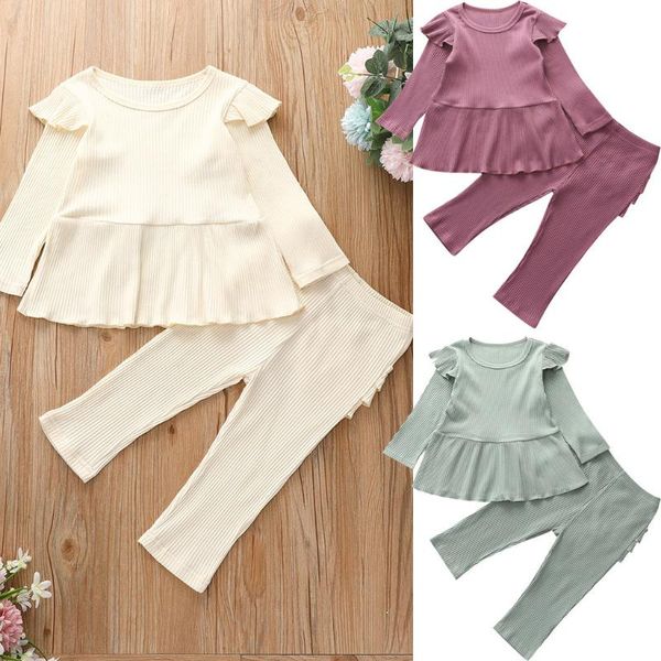 newborn infant baby girls ruffle long sleeve solid knit pants set outfits baby's sets girl clothing casual, White
newborn infant baby girls ruffle long sleeve solid knit pants set outfits baby's sets girl clothing casual, White