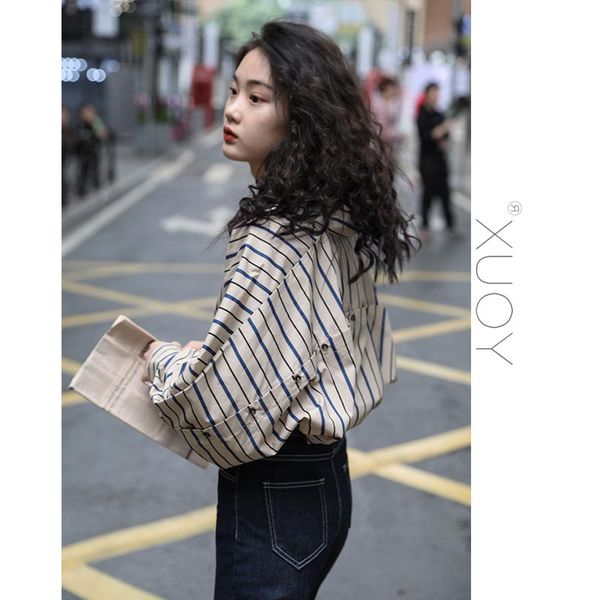 women's blouses & shirts 2021 blouse women casual striped female loose blusas autumn fall ladies office sexy, White
women's blouses & shirts 2021 blouse women casual striped female loose blusas autumn fall ladies office sexy, White