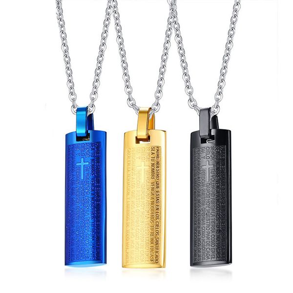 pendant necklaces men's trendy classic trend titanium stainless steel cross prayer scripture religious jewelry necklace o-chain choker, Silver
pendant necklaces men's trendy classic trend titanium stainless steel cross prayer scripture religious jewelry necklace o-chain choker, Silver