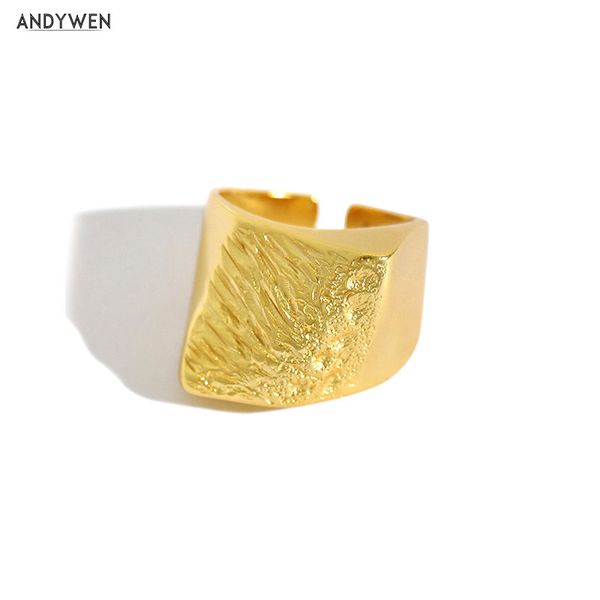 andywen 925 sterling silver geometric irregular resizable ring women european thicker jewelry fashion women fine jewelry, Golden;silver
andywen 925 sterling silver geometric irregular resizable ring women european thicker jewelry fashion women fine jewelry, Golden;silver