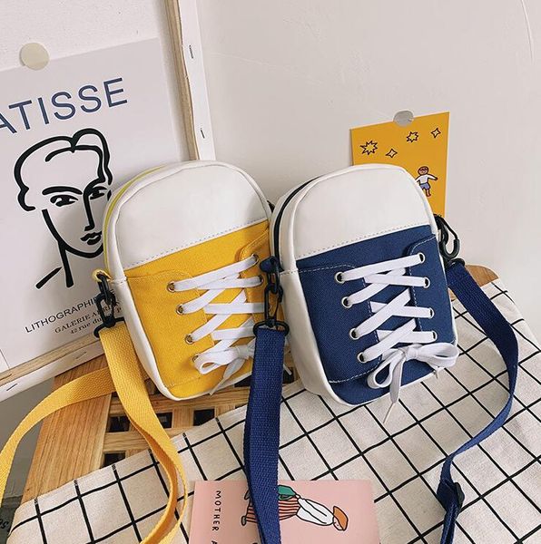 canvas shoulder bags shoelaces bind crossbody causal cool girl new style canvas bag