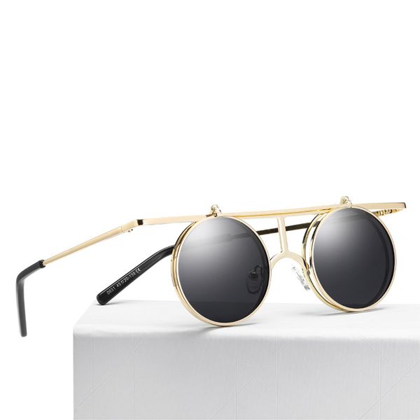 polarized retro metal steam punk sunglasses round frames steampunk flips sun glasses male&female vintage eyewears, White;black 
polarized retro metal steam punk sunglasses round frames steampunk flips sun glasses male&female vintage eyewears, White;black