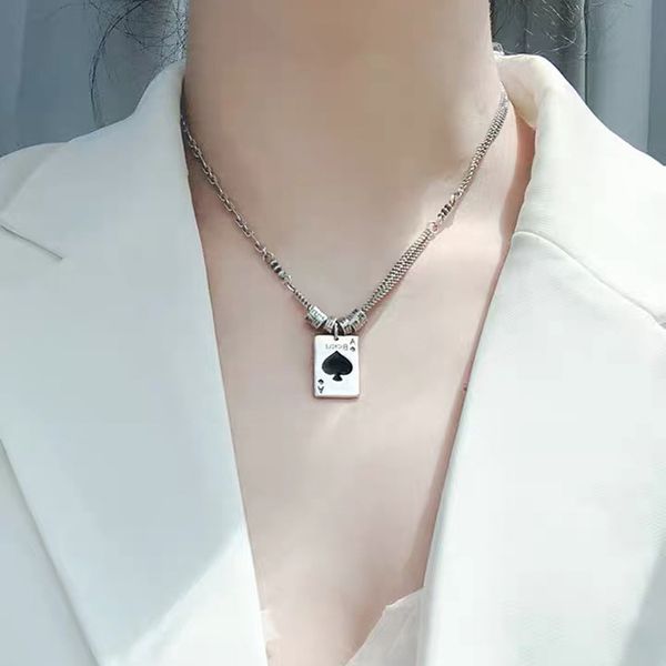 punk cool poker pendant silver color chain necklace for women men minimalist harajuku style necklace party trendy jewelry
punk cool poker pendant silver color chain necklace for women men minimalist harajuku style necklace party trendy jewelry