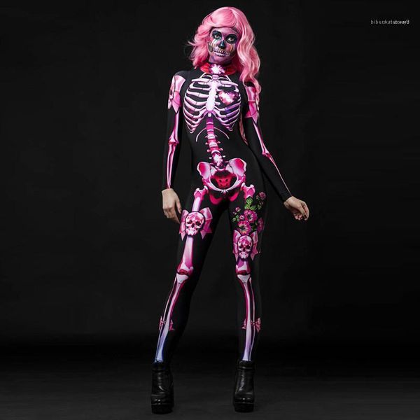 party stagewear pink skull cosplay womens catsuit costumes halloween scary full props long sleeve, Black
party stagewear pink skull cosplay womens catsuit costumes halloween scary full props long sleeve, Black