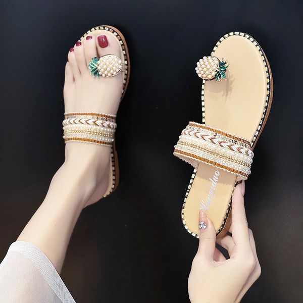 2020 women slipper pineapple pearl flat toe bohemian casual shoes beach sandals ladies shoes platform sandalias de mujer verano, Black
2020 women slipper pineapple pearl flat toe bohemian casual shoes beach sandals ladies shoes platform sandalias de mujer verano, Black