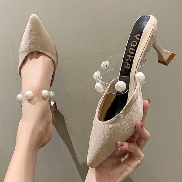 dress shoes fairy pearl clear band pointed toe women sandals slip on thin heels mules cover beads slingback sandales 2021, Black
dress shoes fairy pearl clear band pointed toe women sandals slip on thin heels mules cover beads slingback sandales 2021, Black