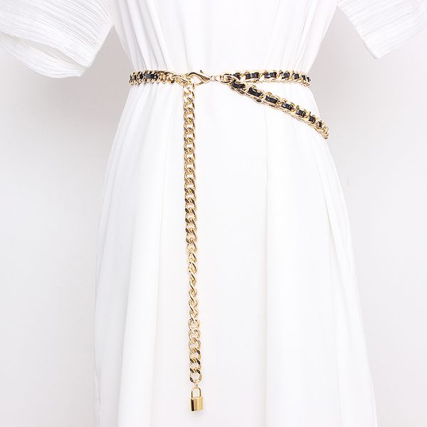 women silver gold metal alloy twist waist chain adjustable large plus size summer dress pu metal waist chain, Black;brown
women silver gold metal alloy twist waist chain adjustable large plus size summer dress pu metal waist chain, Black;brown
