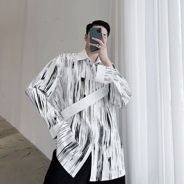 2020 spring and autumn new youth popular dark personality contrast color strap design loose long-sleeved shirt black/white, White;black
2020 spring and autumn new youth popular dark personality contrast color strap design loose long-sleeved shirt black/white, White;black