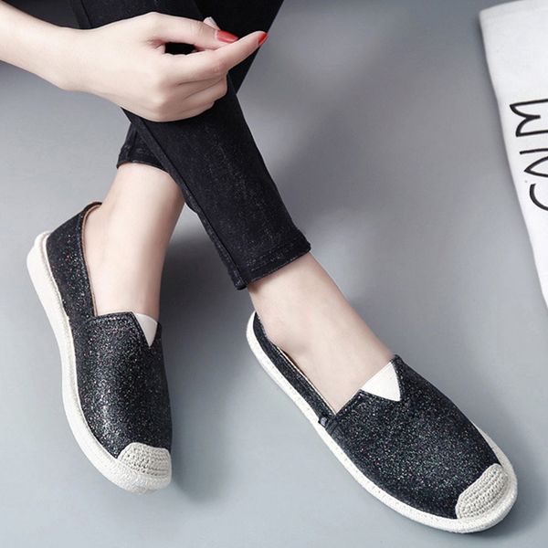 women sequined cloth flats women's casual bling loafers female elastic band footwear ladies spring round toe shoes woman 2020, Black
women sequined cloth flats women's casual bling loafers female elastic band footwear ladies spring round toe shoes woman 2020, Black