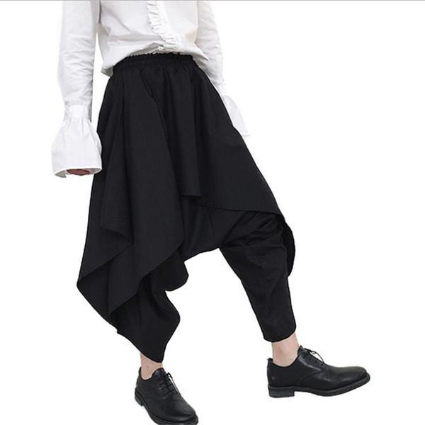 men's pants pantalones hip hop hombre cargo men tactical baggy wide leg trousers, Black