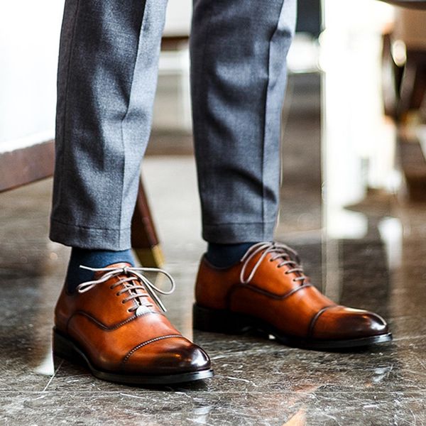 vintage genuine leather men's formal dress banquet oxfords pointed toe laces cap toe handmade wedding party man shoes kud319, Black
vintage genuine leather men's formal dress banquet oxfords pointed toe laces cap toe handmade wedding party man shoes kud319, Black