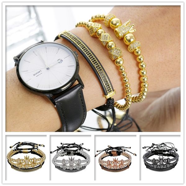 3pcs/set handmade luxury cz ball crown charm copper bead macrame bracelets gold crystal tube bracelets&bangles set for women men, Golden;silver
3pcs/set handmade luxury cz ball crown charm copper bead macrame bracelets gold crystal tube bracelets&bangles set for women men, Golden;silver