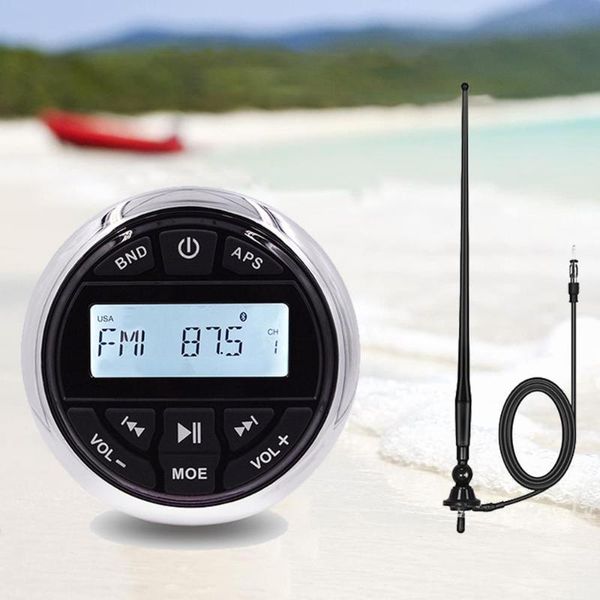 marine waterproof radio bluetooth stereo audio mp3 player receiver for yacht spa atv utv car + boat radio fm am rubber antenna
marine waterproof radio bluetooth stereo audio mp3 player receiver for yacht spa atv utv car + boat radio fm am rubber antenna