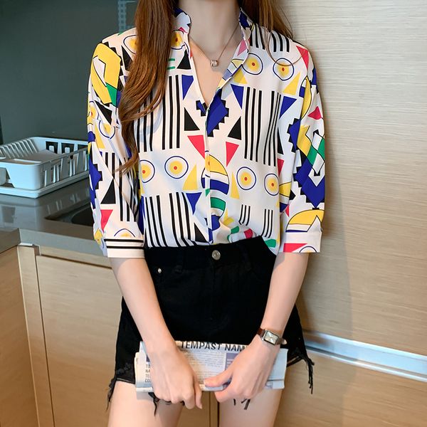 oversize funny blouse women 2020 summer casual shirt womens short sleeve streetwear print geometric and blouses woman, White
oversize funny blouse women 2020 summer casual shirt womens short sleeve streetwear print geometric and blouses woman, White