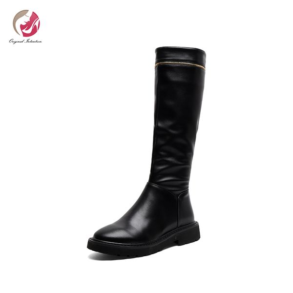 original intention stylish knee high metal chain boots woman black genuine leather round toe mid heels shoes woman plus size
original intention stylish knee high metal chain boots woman black genuine leather round toe mid heels shoes woman plus size