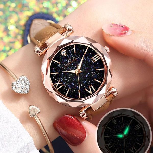 luxury women watches starry sky ladies bracelet watch casual leather quartz wristwatch clock gift relogio feminino women dress, Slivery;brown
luxury women watches starry sky ladies bracelet watch casual leather quartz wristwatch clock gift relogio feminino women dress, Slivery;brown