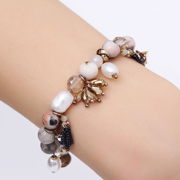 natural stone charms bracelet for women fresh water pearl jewelry crystal bead bracelet gold color metal tassel charm bracelets, Golden;silver
natural stone charms bracelet for women fresh water pearl jewelry crystal bead bracelet gold color metal tassel charm bracelets, Golden;silver