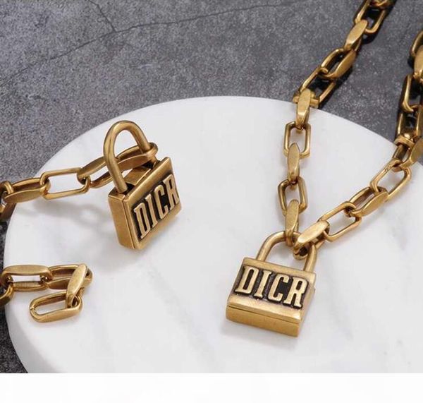 new retro lock short pendant necklace women lock designer gift chain jewelry letter chain necklace fast delivery, Silver
new retro lock short pendant necklace women lock designer gift chain jewelry letter chain necklace fast delivery, Silver