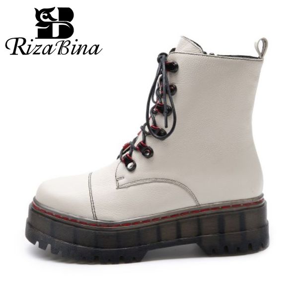 rizabina real leather women ankle boots lace up trifle shoes round toe flats warm boots women casual fashion footwear size 34-39, Black
rizabina real leather women ankle boots lace up trifle shoes round toe flats warm boots women casual fashion footwear size 34-39, Black
