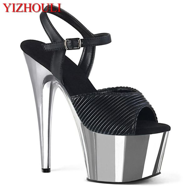 7 inch heels, 17 cm electroplated stiletto heels for nightclub, black vamp model pole dancing sandals
7 inch heels, 17 cm electroplated stiletto heels for nightclub, black vamp model pole dancing sandals
