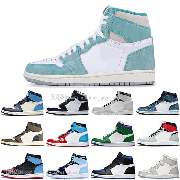 1 high racerl blue obsidian fearless unc mens basketball shoes tie dye 1s smoke grey royal toe shattered backboard men women sports sneakers