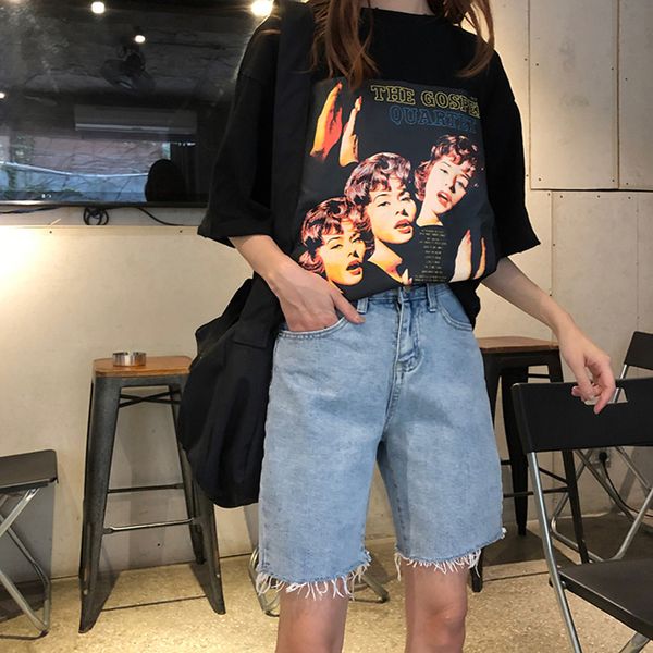 women's jeans women spring korean simple large size high waist denim five-point pants frayed personality slim casual wide-leg, Blue
women's jeans women spring korean simple large size high waist denim five-point pants frayed personality slim casual wide-leg, Blue