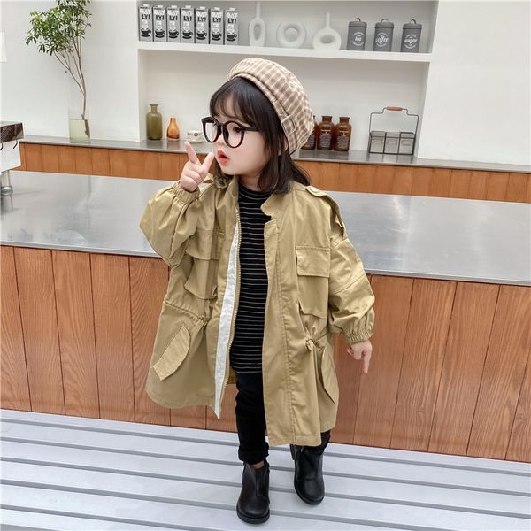 dfxd cool trench coat for girls spring autumn long khaki big pockets zipper loose jackets coats for 1-7yrs windbreaker outwear, Blue;gray
dfxd cool trench coat for girls spring autumn long khaki big pockets zipper loose jackets coats for 1-7yrs windbreaker outwear, Blue;gray
