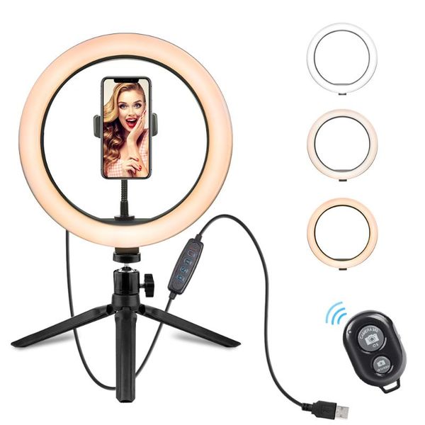 10.2 Inch Ring Light With Stand Led Camera Selfie Lighting Pgraphy Ring For Phone Tripod Holder For Youtube Makeup Selfie