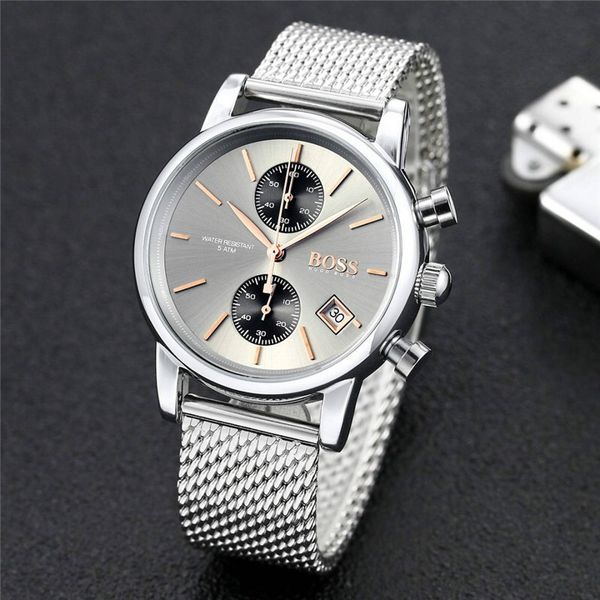 men fashion simple business watch all dial work full function quartz satch mesh steel band men watches, Slivery;brown
men fashion simple business watch all dial work full function quartz satch mesh steel band men watches, Slivery;brown
