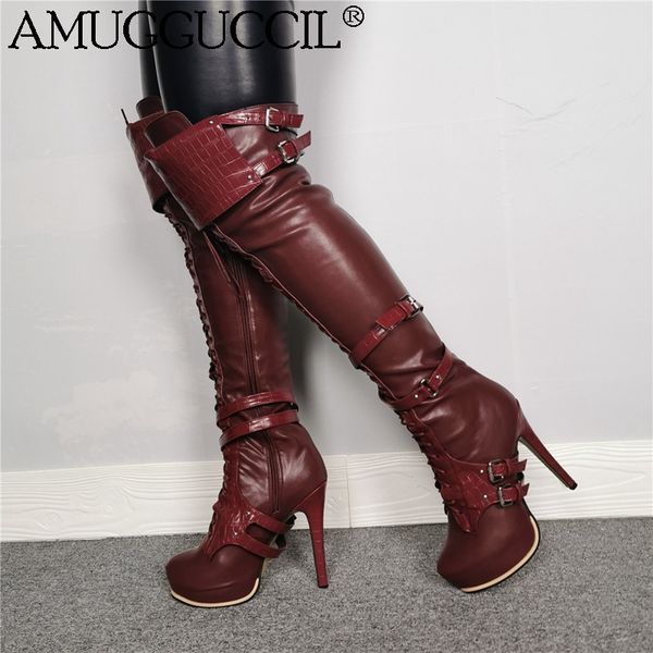 2020 plus big size 35-52 wine-red lace up buckle thigh high heel platform over the knee lady women autumn winter boot x1935, Black
2020 plus big size 35-52 wine-red lace up buckle thigh high heel platform over the knee lady women autumn winter boot x1935, Black