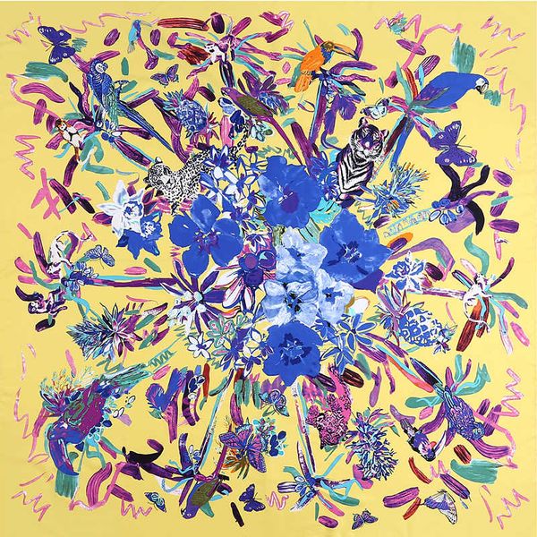 2020 women's 100% silk silk scarf flower and animal shawl digital print 130 * 130 square women's scarf, Blue;gray
2020 women's 100% silk silk scarf flower and animal shawl digital print 130 * 130 square women's scarf, Blue;gray