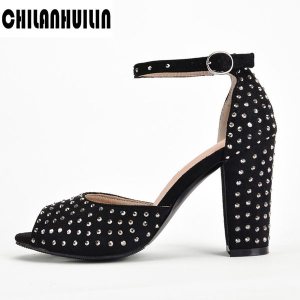 new women summer dress shoes high heels ankle strap sandals shoes ladies party rivets thick heel wedding sandal woman, Black
new women summer dress shoes high heels ankle strap sandals shoes ladies party rivets thick heel wedding sandal woman, Black
