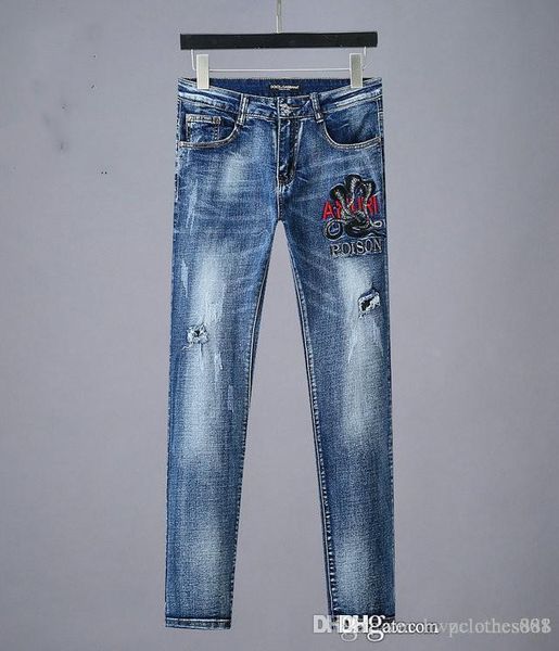 2020 men distressed ripped jeans fashion designer straight motorcycle biker jeans causal denim pants mens skinny jeans men pants, Blue
2020 men distressed ripped jeans fashion designer straight motorcycle biker jeans causal denim pants mens skinny jeans men pants, Blue