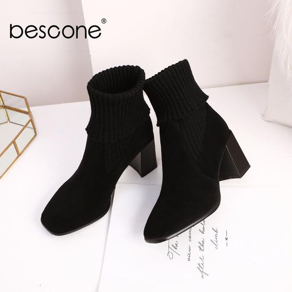 bescone suede women mid-calf boots winter handmade short plush solid square heel shoes new pointed toe ladies boots bm274, Black
bescone suede women mid-calf boots winter handmade short plush solid square heel shoes new pointed toe ladies boots bm274, Black