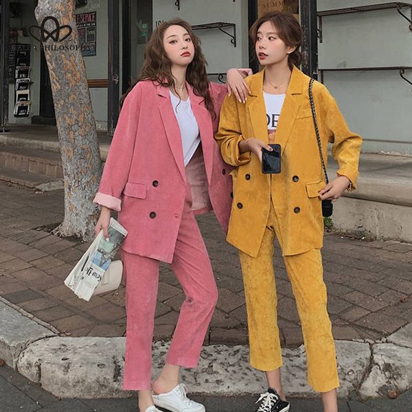 luck a autumn solid women elegant blazer suit office lady double breasted jacket female corduroy notched pocket sets, White;black
luck a autumn solid women elegant blazer suit office lady double breasted jacket female corduroy notched pocket sets, White;black