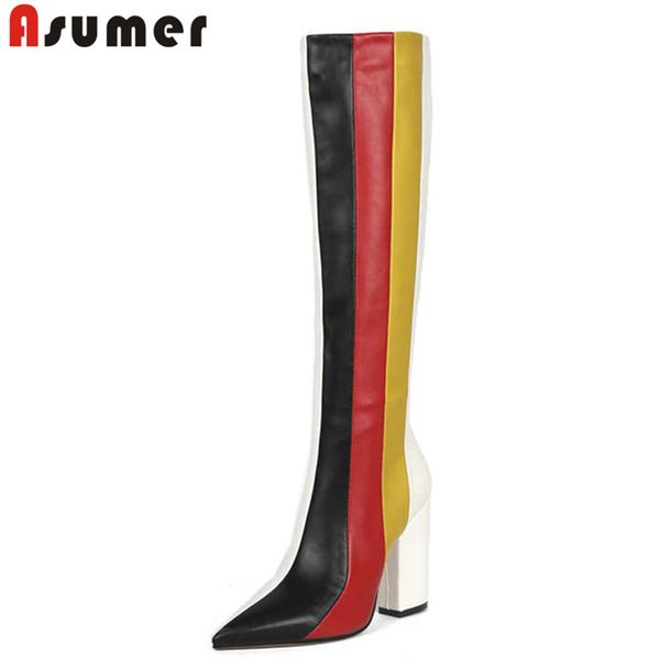 boots asumer 2021 knee women pointed toe ladies prom mixed colors elegant autumn winter large size 34-45, Black
boots asumer 2021 knee women pointed toe ladies prom mixed colors elegant autumn winter large size 34-45, Black