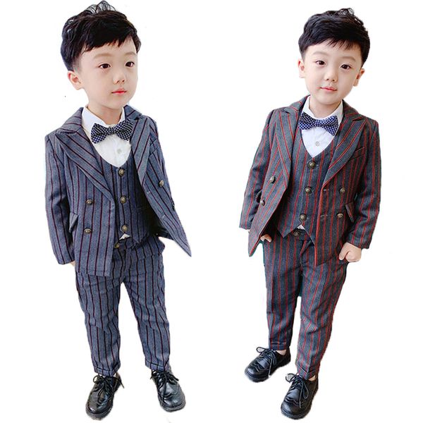 boys formal suit set children striped blazer vest trousers 3pcs clothing sets kids tuxedo for wedding party performance costume, Blue
boys formal suit set children striped blazer vest trousers 3pcs clothing sets kids tuxedo for wedding party performance costume, Blue