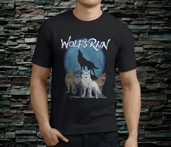 new wolf rain kiba anime manga men black tshirt size s-3xl