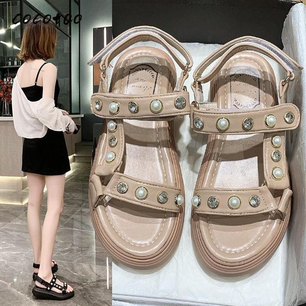 2020 summer new thick bottom muffin sandals all-match female wear open-toe pearl shoes beach shoes trend, Black
2020 summer new thick bottom muffin sandals all-match female wear open-toe pearl shoes beach shoes trend, Black