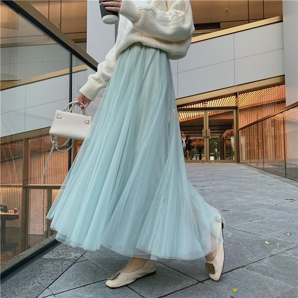 mesh long pleated skirts womens 2020 new korean style autumn winter elastic high waist solid a line maxi skirt faldas femme, Black
mesh long pleated skirts womens 2020 new korean style autumn winter elastic high waist solid a line maxi skirt faldas femme, Black