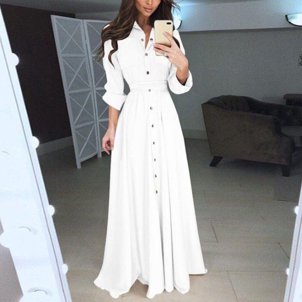 casual dresses lapel maxi dress womens long sleeve solid elegant party soft touch autumn winter pleated robe#js5, Black;gray
casual dresses lapel maxi dress womens long sleeve solid elegant party soft touch autumn winter pleated robe#js5, Black;gray