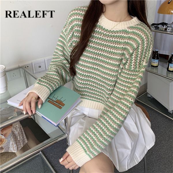 women's sweaters realeft 2021 vintage striped pullovers knitwear autumn winter female round neck long sleeve loose casual knitting, White;black
women's sweaters realeft 2021 vintage striped pullovers knitwear autumn winter female round neck long sleeve loose casual knitting, White;black