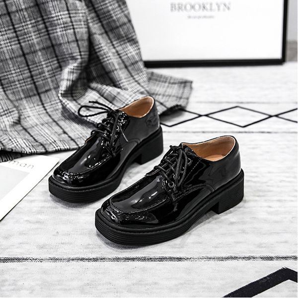 creepers thick heel oxford shoes women japanned leather&matte loafers solid square toe brogue lace up platform derby shoes woman, Black
creepers thick heel oxford shoes women japanned leather&matte loafers solid square toe brogue lace up platform derby shoes woman, Black