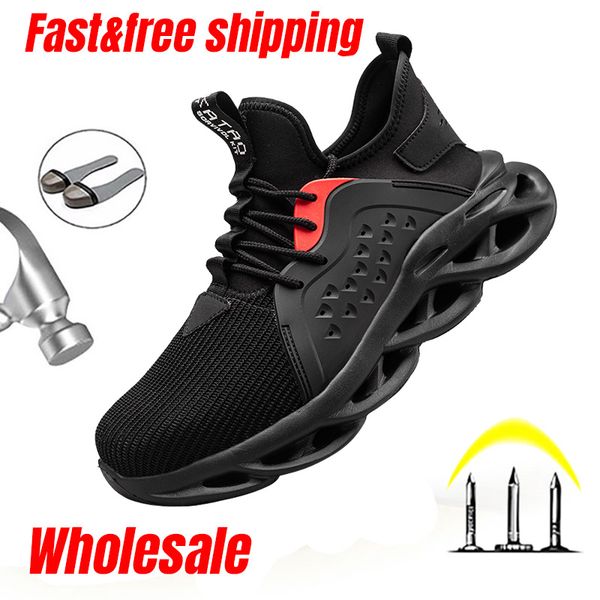 steel toe safety shoes for men breathable lightweight non-slip work boots anti-puncture non-slip fashion indestructible sneaker, Black
steel toe safety shoes for men breathable lightweight non-slip work boots anti-puncture non-slip fashion indestructible sneaker, Black