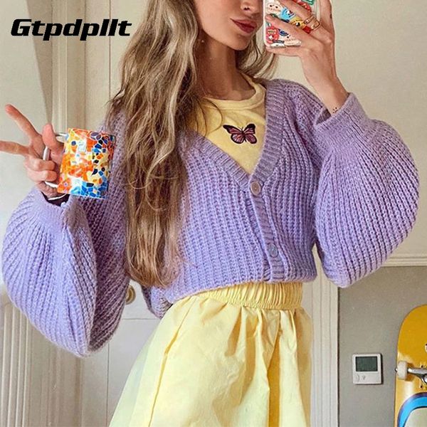 gtpdpllt women v neck casual pullover knitted cropped sweater long puff sleeve loose sweater vintage autumn winter, White;black
gtpdpllt women v neck casual pullover knitted cropped sweater long puff sleeve loose sweater vintage autumn winter, White;black
