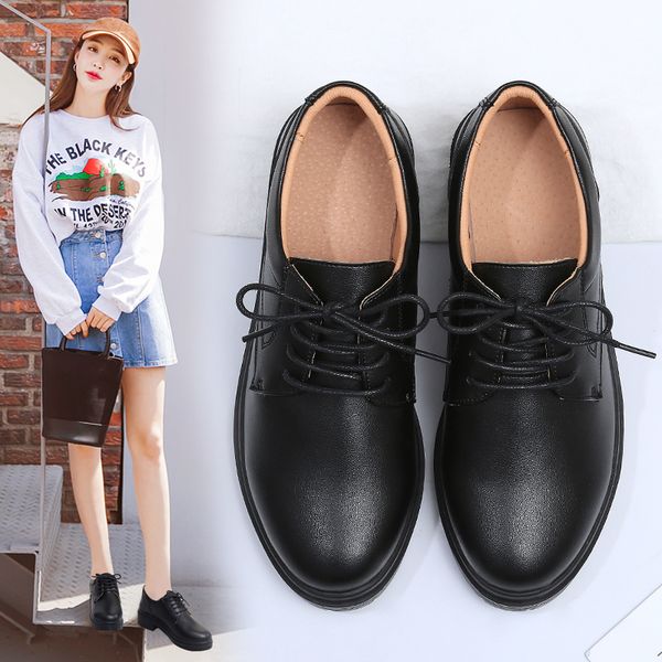 2020 spring and autumn new women's shoes fashion casual women's leather shoes british style breathable work, Black
2020 spring and autumn new women's shoes fashion casual women's leather shoes british style breathable work, Black
